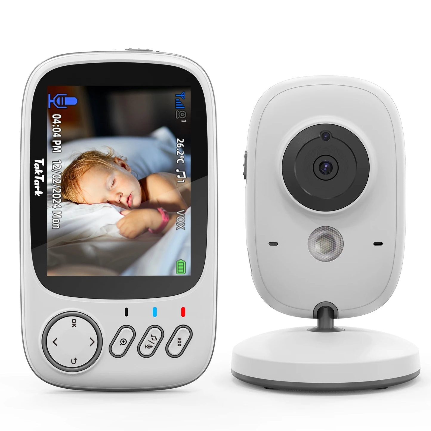 Monitor de Bebé TAKTARK 3.2 - Com Visão Noturna, Intercomunicador e Sensor de Temperatura Monitor de Bebé TAKTARK 3.2 - Com Visão Noturna, Intercomunicador e Sensor de Temperatura